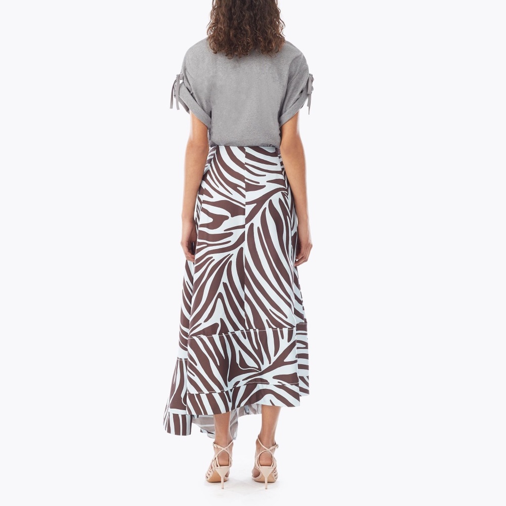3.1 Phillip Lim Zebra Pleated Skirt with Snaps - Picture 3 of 14